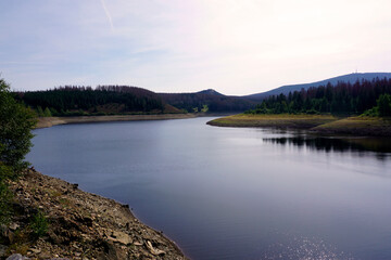Blick auf die Eckertalsperre bei Bad Harzburg im Harz in Deutschland