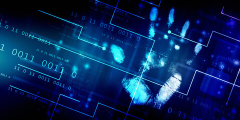 Fingerprint Scanning Technology Concept 2d Illustration