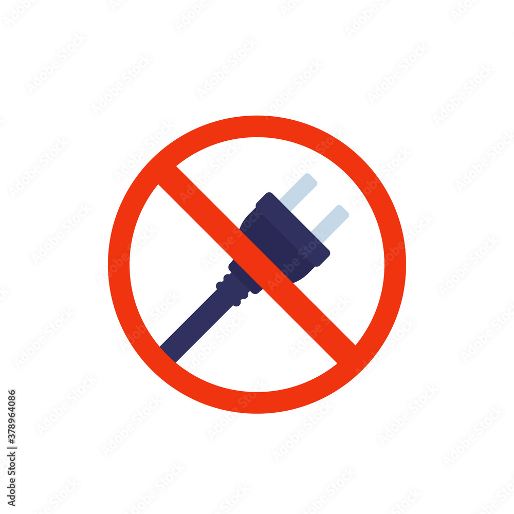 Canvas Prints electrical plug, do not connect icon