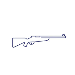 Hunting rifle line icon on white