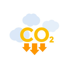 co2 gas, carbon emission reduction, vector illustration