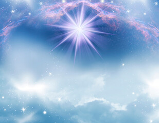 abstract mystic magic angelic spiritual divine magic religious backgroud with stars, galaxy and...