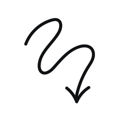 Hand Drawn Marker Icon. Arrow, circle, delete, line, marker, smudge, up, down, thin line web symbol on white background - vector illustration eps10