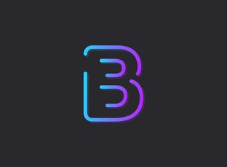 B, modern gradient letter. Trendy, dynamic creative style design. For logo, brand label, design elements, application and more. Isolated vector illustration