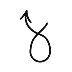 Hand Drawn Marker Icon. Arrow, circle, delete, line, marker, smudge, up, down, thin line web symbol on white background - vector illustration eps10