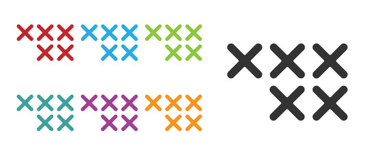 Black Adjustable embroidery hoop icon isolated on white background. Thread and needle for embroidery. Set icons colorful. Vector Illustration. © Kostiantyn