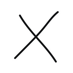 Hand Drawn Marker Icon. Arrow, circle, delete, line, marker, smudge, up, down, thin line web symbol on white background - vector illustration eps10