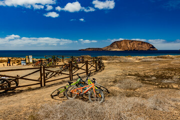 Paisajes desde la isla Graciosa de Lanzarote