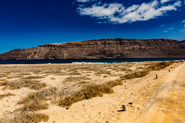 Paisajes desde la isla Graciosa de Lanzarote