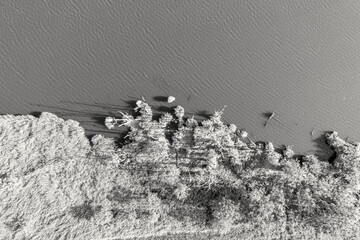 Künstlerische Luftaufnahme auf der Insel Usedom