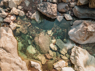 Crystal clear mountain stream in Corsica