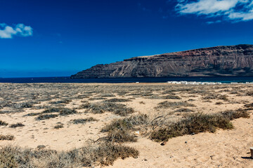 Paisajes desde la isla Graciosa de Lanzarote
