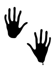 Obraz premium Black hands of terror. Vector illustration for Halloween.