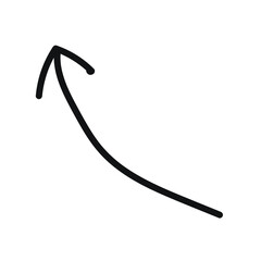 Hand Drawn Marker Icon. Arrow, circle, delete, line, marker, smudge, up, down, thin line web symbol on white background - vector illustration eps10