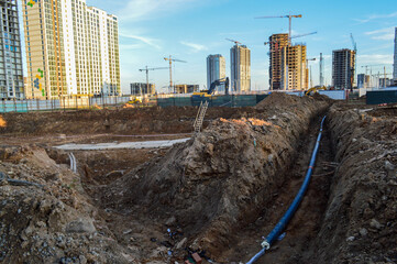 construction of underground communications at hazardous chemical production. removal of acids,...