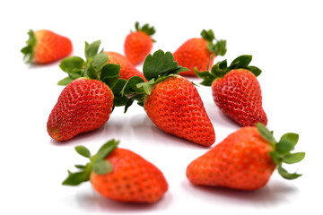 Strawberries on the light background