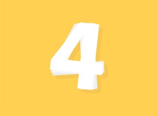 Obraz premium 4 Number vector, modern layers design font. Eps10 illustration