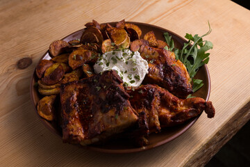 Gerichte in einem Mittelalter Restaurant