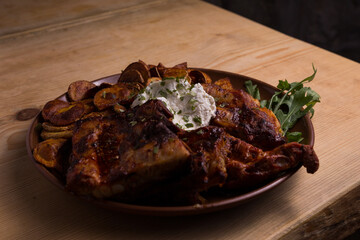 Gerichte in einem Mittelalter Restaurant