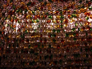 Colorful glass hanging chandelier
