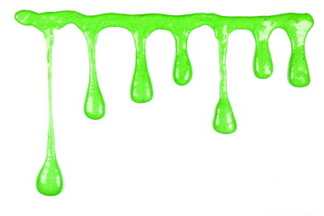 green slime toy on white background