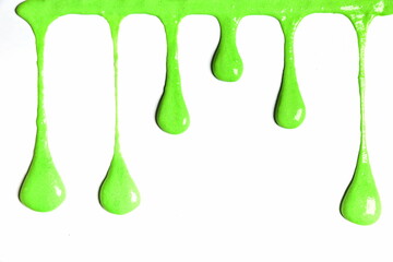 green slime toy on white background