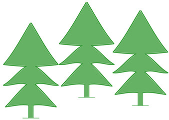 Obraz premium sapin vert de noël sur fond blanc 