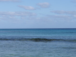 Calm Atlantic Ocean landscape seen from Sal island in Cape Verde