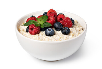 prepared oatmeal with berries