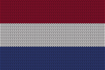 Netherlands flag in knitting pattern for the winter season