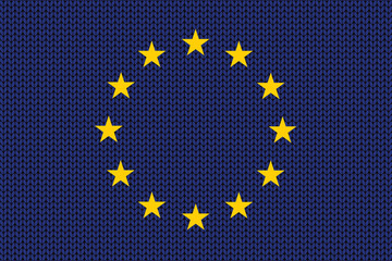 European Union flag in knitting pattern for the winter season