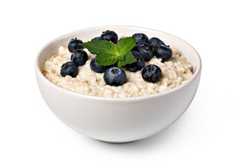 prepared oatmeal with blueberries