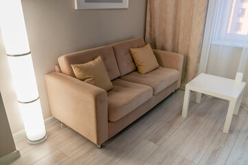 soft sofa in the interior