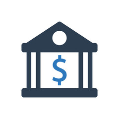 Bank building icon - banking and finance icon
