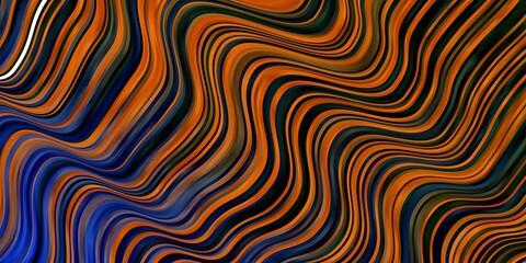 Light Blue, Yellow vector background with bent lines. Colorful abstract illustration with gradient curves. Pattern for commercials, ads.