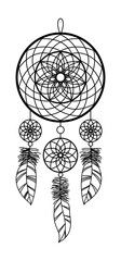 Obraz premium ISOLATED IMAGE OF A DREAM CATCHER ON A WHITE BACKGROUND