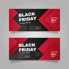 Gradient black and red black friday concept. - Vector.
