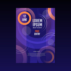 Abstract purple poster for music festival