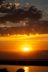 Fototapeta premium Beautiful sunset over the Volga