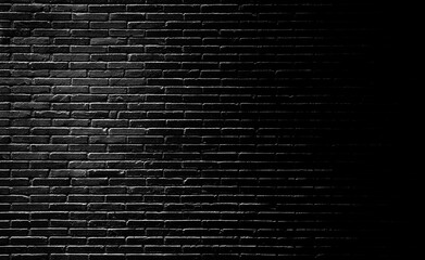 Abstract image of Black brick wall grunge texture background with shadow.