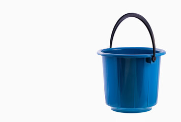 Blue plastic bucket for household cleaning