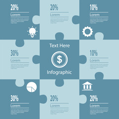 Infographic jigsaw puzzle for business