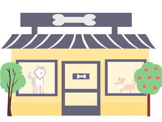 Open shop for animals, the vector graphics