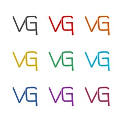 Initial letter VG logo, color set