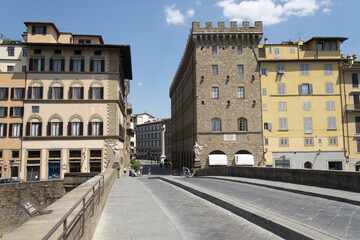 Fototapeta na wymiar Ponte Santa Trinita in Florence over the Arno River, Tuscany, Italy