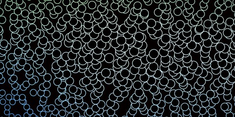 Dark Blue, Green vector texture with circles. Glitter abstract illustration with colorful drops. Design for posters, banners.