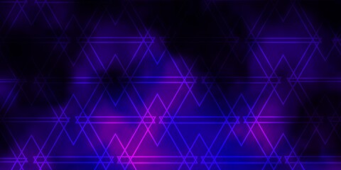 Dark Purple vector layout with lines, triangles. Illustration with set of colorful triangles. Template for landing pages.