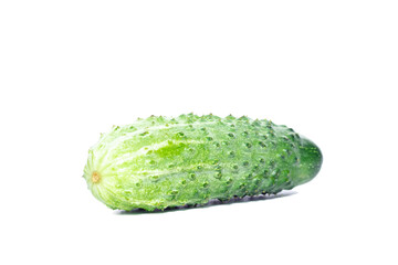 ripe green cucumbers isolated on a white background