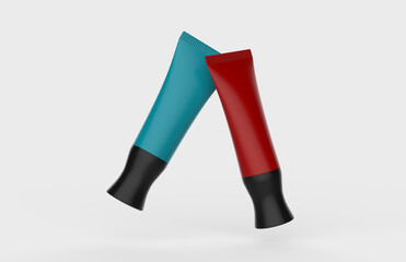 Tube Of Cream Or Gel. Illustration Isolated On White Background. Mock Up Template Ready For Your Design. 3d illustration