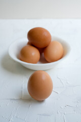 Egg On  Wood Spoon Abstract Minimal Background 